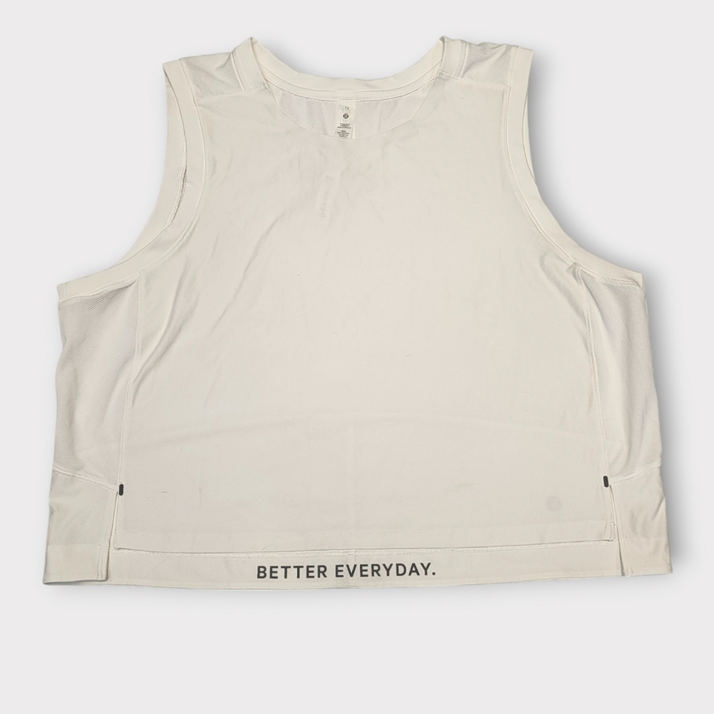 Size 12 - Lululemon Mesh Back Cropped Train Tank Top